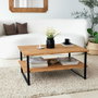 Hanah Home Neta - Oak Mesa de centro de madera maciza de pino